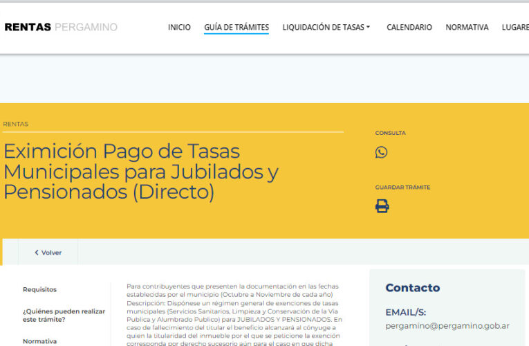 Inscripción para la Eximición Directa para jubilados y pensionados