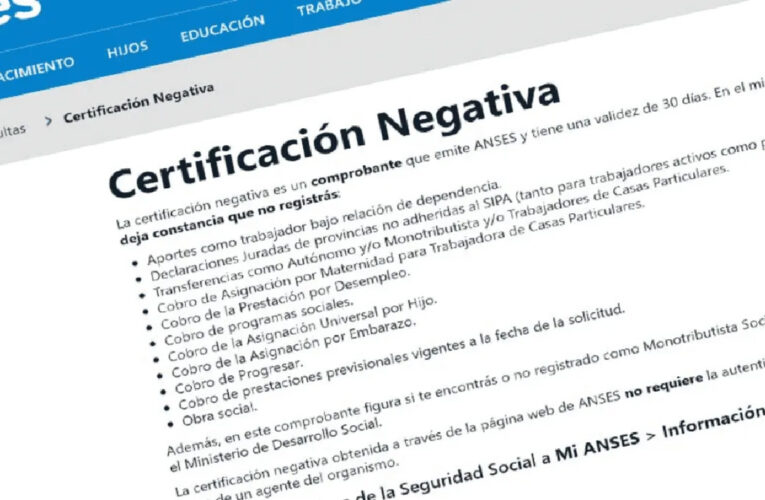 ANSES: Cómo obtener la certificación negativa
