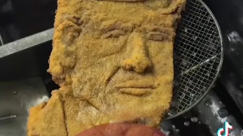 Una milanesa con la cara de Donald Trump