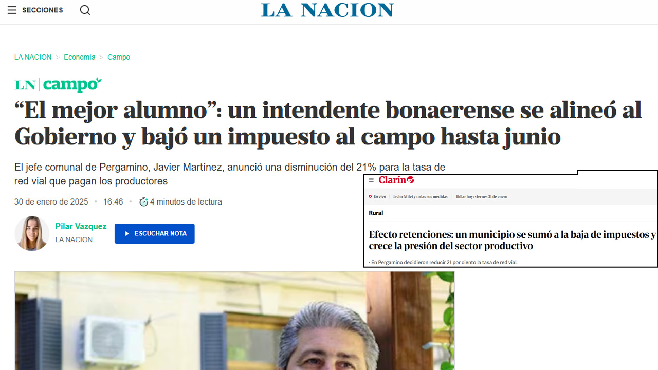 La decisión del intendente Martínez con el campo que reflejaron todos los medios de comunicación