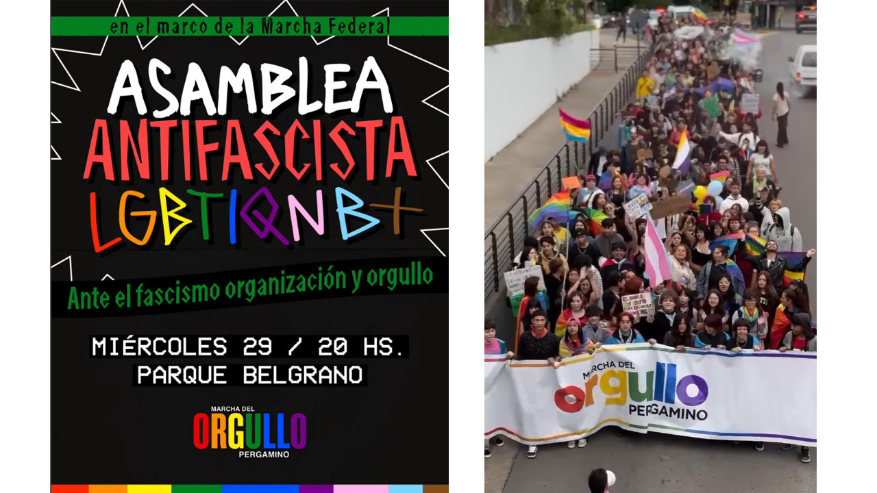 Marcha federal del orgullo en Pergamino. En respuesta al discurso de Milei en Davos