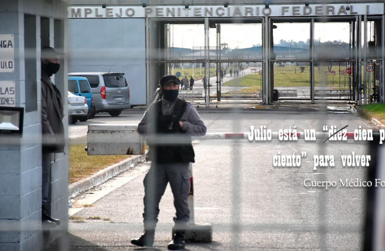 El Cuerpo Médico Forense confirmó que Julio De Vido está en condiciones de volver a su celda